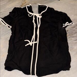 Zara Black Top with white Edging - small